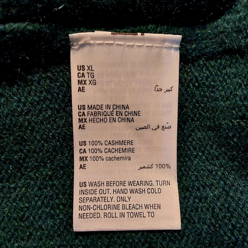 NWT Charter Club 100% Cashmere Boyfriend Cardigan Teal w Faux Pearl Accents - XL - Picture 7 of 7